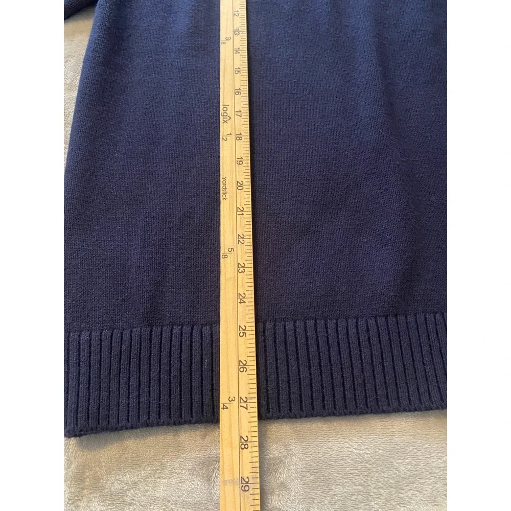 Banana‎ Republic Sweater Mens L Navy Blue Apres Ski Turtleneck Cotton Wool Blend